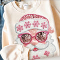 Pink Santa sequin print sweater