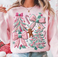 Christmas faux yarn print sweater