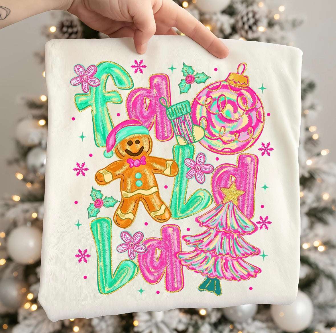 Fa la la Christmas tee